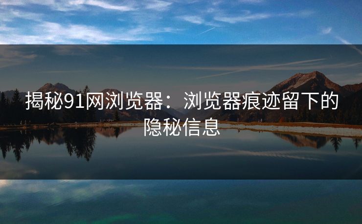 揭秘91网浏览器：浏览器痕迹留下的隐秘信息